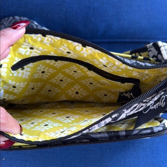 Vera Bradley Quilted Black and Yellow Crossbody Bag - Picture 4 of 6